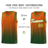 Custom Orange Green Gradient Fashion Sets Sports Stripe Uniform Basketball Jersey