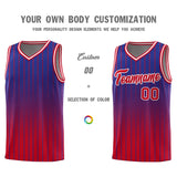 Custom Royal Red Gradient Fashion Sets Sports Stripe Uniform Basketball Jersey
