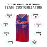 Custom Royal Red Gradient Fashion Sets Sports Stripe Uniform Basketball Jersey