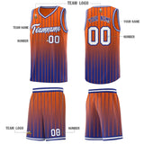 Custom Orange Royal Gradient Fashion Sets Sports Stripe Uniform Basketball Jersey