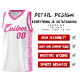 Custom White Pink Personalized Indians Pattern Sets Sports Uniform Basketball Jersey