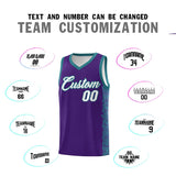 Custom Purple Aqua Personalized Indians Pattern Sets Sports Uniform Basketball Jersey
