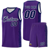 Custom Purple Navy Personalized Indians Pattern Sets Sports Uniform Basketball Jersey