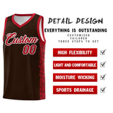 Custom Brown Red Personalized Indians Pattern Sets Sports Uniform Basketball Jersey