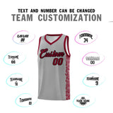 Custom Gray Crimson Personalized Indians Pattern Sets Sports Uniform Basketball Jersey