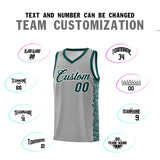 Custom Gray Midnight Green Personalized Indians Pattern Sets Sports Uniform Basketball Jersey