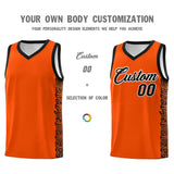 Custom Orange Black Personalized Indians Pattern Sets Sports Uniform Basketball Jersey