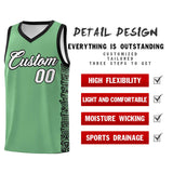 Custom Green Black Personalized Indians Pattern Sets Sports Uniform Basketball Jersey