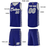Custom Royal Gray Personalized Indians Pattern Sets Sports Uniform Basketball Jersey
