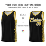 Custom Black Yellow Personalized Indians Pattern Sets Sports Uniform Basketball Jersey
