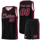 Custom Black Crimson Personalized Indians Pattern Sets Sports Uniform Basketball Jersey