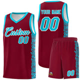 Custom Crimson Sky Blue Personalized Indians Pattern Sets Sports Uniform Basketball Jersey