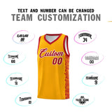 Custom Yellow Red Personalized Indians Pattern Sets Sports Uniform Basketball Jersey