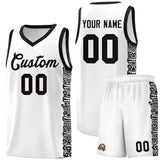 Custom White Black Personalized Indians Pattern Sets Sports Uniform Basketball Jersey