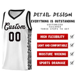 Custom White Black Personalized Indians Pattern Sets Sports Uniform Basketball Jersey