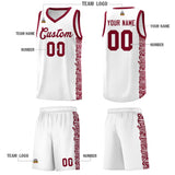 Custom White Crimson Personalized Indians Pattern Sets Sports Uniform Basketball Jersey