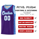 Custom Purple Powder Blue Personalized Indians Pattern Sets Sports Uniform Basketball Jersey
