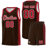 Custom Brown Red Personalized Indians Pattern Sets Sports Uniform Basketball Jersey