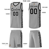 Custom Gray Black Personalized Indians Pattern Sets Sports Uniform Basketball Jersey