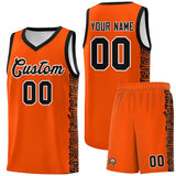 Custom Orange Black Personalized Indians Pattern Sets Sports Uniform Basketball Jersey