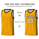 Custom Yellow Black Personalized Indians Pattern Sets Sports Uniform Basketball Jersey