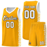 Custom Yellow White Personalized Indians Pattern Sets Sports Uniform Basketball Jersey