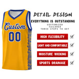 Custom Yellow Royal Personalized Indians Pattern Sets Sports Uniform Basketball Jersey