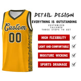 Custom Yellow Olive Personalized Indians Pattern Sets Sports Uniform Basketball Jersey