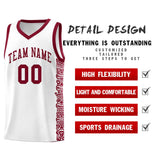 Custom White Crimson Personalized Indians Pattern Sets Sports Uniform Basketball Jersey