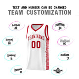 Custom White Red Personalized Indians Pattern Sets Sports Uniform Basketball Jersey