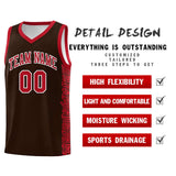 Custom Brown Red Personalized Indians Pattern Sets Sports Uniform Basketball Jersey