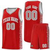 Custom Red Gray Personalized Indians Pattern Sets Sports Uniform Basketball Jersey