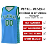 Custom Powder Blue Kelly Green Personalized Indians Pattern Sets Sports Uniform Basketball Jersey