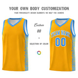 Custom Yellow Powder Blue Personalized Indians Pattern Sets Sports Uniform Basketball Jersey