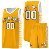Custom Yellow White Personalized Indians Pattern Sets Sports Uniform Basketball Jersey