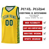 Custom Gold Gold Personalized Indians Pattern Sets Sports Uniform Basketball Jersey