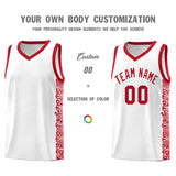 Custom White Red Personalized Indians Pattern Sets Sports Uniform Basketball Jersey