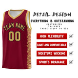 Custom Crimson Old Gold Personalized Indians Pattern Sets Sports Uniform Basketball Jersey