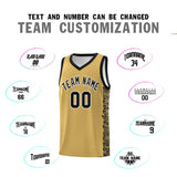 Custom Old Gold Black Personalized Indians Pattern Sets Sports Uniform Basketball Jersey
