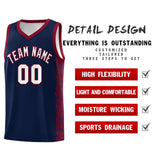 Custom Navy Crimson Personalized Indians Pattern Sets Sports Uniform Basketball Jersey
