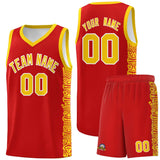 Custom Red Gold Personalized Indians Pattern Sets Sports Uniform Basketball Jersey