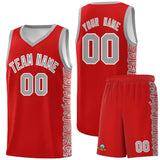 Custom Red Gray Personalized Indians Pattern Sets Sports Uniform Basketball Jersey