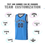 Custom Powder Blue Black Personalized Indians Pattern Sets Sports Uniform Basketball Jersey