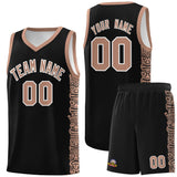 Custom Black Teabrown Personalized Indians Pattern Sets Sports Uniform Basketball Jersey