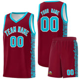 Custom Crimson Sky Blue Personalized Indians Pattern Sets Sports Uniform Basketball Jersey