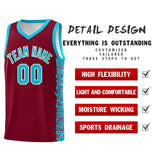 Custom Crimson Sky Blue Personalized Indians Pattern Sets Sports Uniform Basketball Jersey