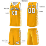 Custom Yellow White Personalized Indians Pattern Sets Sports Uniform Basketball Jersey