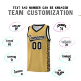 Custom Khaki Black Personalized Indians Pattern Sets Sports Uniform Basketball Jersey