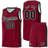 Custom Crimson Black Personalized Indians Pattern Sets Sports Uniform Basketball Jersey