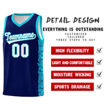 Custom Navy Sky Blue Personalized Indians Pattern Sets Sports Uniform Basketball Jersey